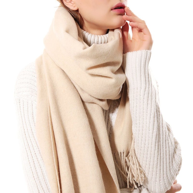 OHAYOMI Womens Thick Oversized Pashmina Shawl Wrap Scarves Soft Winter Warm Blanket - Image 2